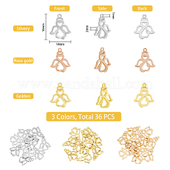 36Pcs 3 Color Brass Pendants&nbsp;KK-FH0005-17