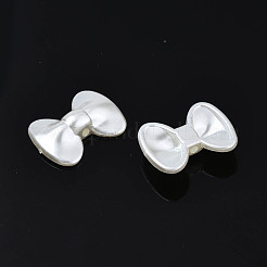 ABSプラスチックパール調ビーズ  蝶結び  乳白色  14.5x19.5x5mm  穴：1.6mm&nbsp;OACR-Q182-09
