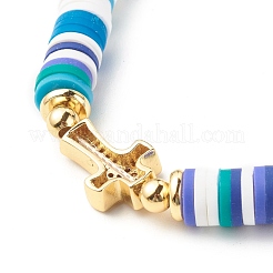Polymer Clay Heishi Beads Stretch Bracelet for Women&nbsp;BJEW-JB07207-01