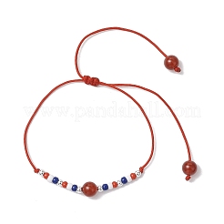 Independence Day Glass Seed Beads Braided Bead Bracelets&nbsp;BJEW-MZ00179-03