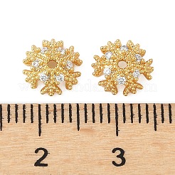 真鍮製マイクロパヴェクリアキュービックジルコニアビーズキャップ  花  18KGP本金メッキ  7.5x2.5mm  穴：1mm&nbsp;KK-V015-32G