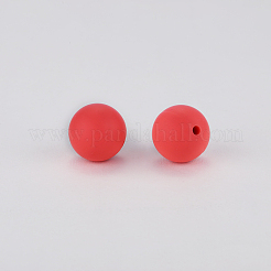 丸いシリコン焦点ビーズ  鮭色  15mm  穴：2mm&nbsp;LS-SI-JX0046A-45