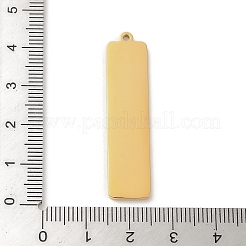 イオンプレーティング（IP）304ステンレスペンダント  レーザー切断  長方形のチャーム  18KGP本金メッキ  42x10x1.5mm  穴：1.4mm&nbsp;STAS-K270-08A-G