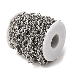 304ステンレススチール楕円リンクチェーン  溶接されていない  スプールで  ステンレス鋼色  11.5x9x1.2mm&nbsp;CHS-C018-02B-P