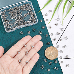 100Pcs 201 Stainless Steel Bead Cap Pendant Bails&nbsp;STAS-UN0042-25B
