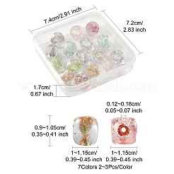 16Pcs 7 Colors Handmade Foil Lampwork Beads&nbsp;FOIL-FS0001-03