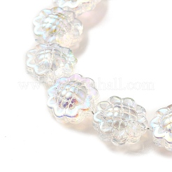 透明電気メッキガラスビーズ連売り  虹メッキ  ヒマワリ  透明  15x9mm  穴：1mm  約44~45個/連  25.20~25.98インチ（64~66cm）&nbsp;GLAA-G098-04B