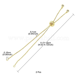 Rack Plating Brass Box Chain Slider Bracelets&nbsp;MAK-YW0001-04G
