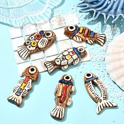 6Pcs 6 Colors Handmade Porcelain Big Pendants&nbsp;PORC-CJ0001-50