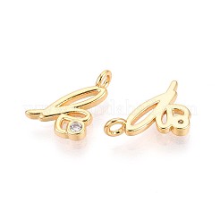 Brass Micro Pave Cubic Zirconia Charms&nbsp;KK-N263-97G-K