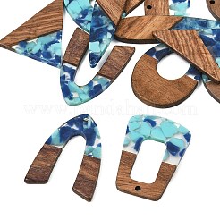 Walnut Wood & Transparent Resin Pendants&nbsp;WD-CBA583A-08