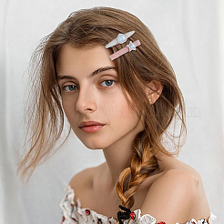 亜鉛合金と樹脂のヘアピン  女性と女の子のためのヘアアクセサリー  混合図形  13~60.5x12~64x11~18mm&nbsp;PHAR-SP0001-02
