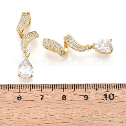 Brass Micro Pave Cubic Zirconia Pendants&nbsp;KK-T070-65A