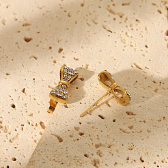 Elegant 304 Stainless Steel Bowknot Stud Earrings&nbsp;HU4691