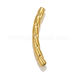 304ステンレス鋼湾曲チューブビーズ  ゴールドカラー  37x4mm  穴：2.5mm&nbsp;STAS-M071-03H-G