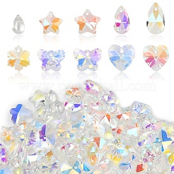 100Pcs 10 Styles Glass Pendants&nbsp;GLAA-YW0004-18