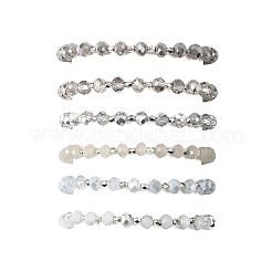 6Pcs Round Glass & CCB Beads Stretch Bracelets for Women&nbsp;BJEW-JB12676