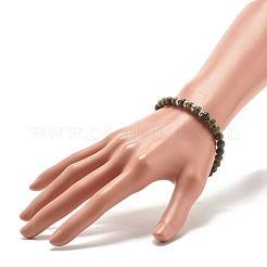 女性用ジェムストーンラウンドビーズストレッチブレスレット  内径：2-1/4インチ（5.8cm）&nbsp;BJEW-JB07713