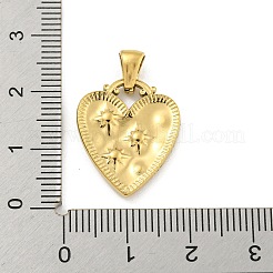 304ステンレススチールペンダントラインストーンセッティング  ハート  20x17x2.5mm  穴：5.5x2.5mm  1.4mmのラインストーンに適する&nbsp;STAS-O009-03B-G