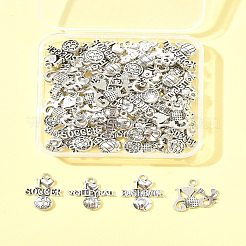 60Pcs 4 Styles Tibetan Style Zinc Alloy Pendants&nbsp;TIBEP-FS0001-35