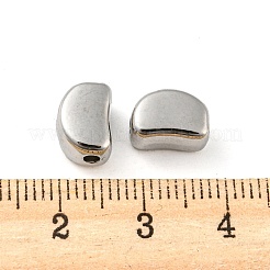 めっき合金ビーズラック  鉛フリー＆カドミウムフリー＆ニッケルフリー  豆  プラチナ  9.5x7x5.5mm  穴：2mm&nbsp;PALLOY-Z022-14P