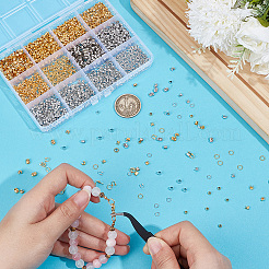 DIYファインディングキット  真鍮と鉄のクリンプビーズを含む  真鍮製U字カンU字金具  鉄ボールチープとリング  ミックスカラー  3mm  穴：2mm&nbsp;DIY-PA0001-69