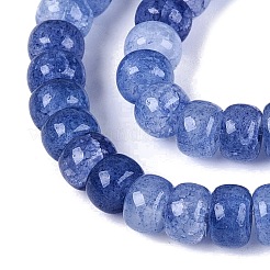 グラデーション染めガラスビーズ連売り  天然石風  ロンデル  マリンブルー  6x4mm  穴：0.8~1.2mm  約185~196個/連  29.13~31.30インチ（74~79.5cm）&nbsp;X-GLAA-Q106-05A-A16