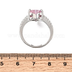 Brass Pave Cubic Zirconia Cuff Open Rings&nbsp;CU-CBA5C10-20P