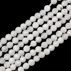 天然レインボー ムーンストーン ビーズ 連売り  ラウンド  多面カット  2~2.5mm  穴：0.5mm  約83~90個/連  7.68''（19.5センチメートル）&nbsp;G-B168-A11-2mm