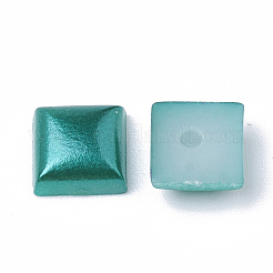 ABSプラスチックパール調カボション  正方形  シーグリーン  6x6x3.5mm  約5000個/袋&nbsp;SACR-R748-6x6mm-Z55