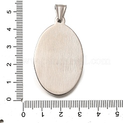 304ステンレスペンダント  セントジュードチャーム付きオーバル  ステンレス鋼色  44.5x27.5x4.5mm  穴：8.5x4.5mm&nbsp;STAS-A109-06P
