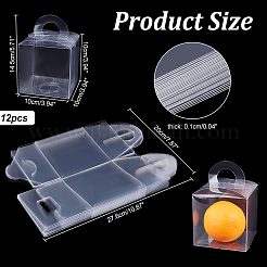 透明なプラスチックのギフト用の箱  正方形  透明  10x10x10cm&nbsp;CON-WH0086-046