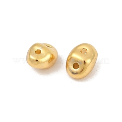 真鍮製スペーサービーズ  オーバル  18KGP本金メッキ  5x6.5x4mm  穴：0.9~1mm&nbsp;KK-D375-26G-01