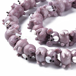 Opaque Handmade Bumpy Lampwork Beads Strands&nbsp;LAMP-T007-19-A01