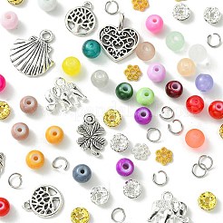 DIY Glass Beads & Alloy Pendant Bracelets Jewelry Making Kits&nbsp;DIY-FS0006-25
