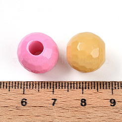 オペークアクリルヨーロピアンビーズ  ラウンド  大穴ビーズ  ミックスカラー  14x13.1mm  穴：5mm&nbsp;X-OACR-I015-62