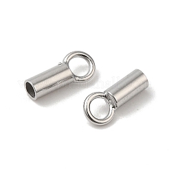925スターリングシルバーコードエンドパーツ  エンドキャップ  コラム  プラチナ  7x3x2mm  穴：1.8mm  内径：1.5mm&nbsp;STER-P055-01B-P