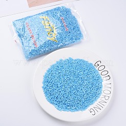 不透明色ガラスラッパビーズ  丸い穴  ディープスカイブルー  3~8x2mm  穴：0.7mm  約450g /ポンド&nbsp;SEED-N005-001-B05