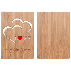 Bamboo Greeting Card & Paper Envelope with Bowknot&nbsp;AJEW-WH0202-004