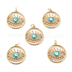 Brass Micro Pave Cubic Zirconia Pendants&nbsp;ZIRC-P092-028G-RS