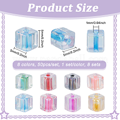 8 Sets 8 Colors Inside Colours Transparent Glass Seed Beads&nbsp;SEED-PH0002-41