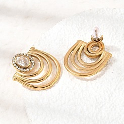 304 Stainless Steel Pave Cubic Zirconia Stud Earrings for Women&nbsp;SA-CBAD22F-04G