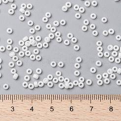 MIYUKIラウンドロカイユビーズ  日本製シードビーズ  （rr402)白  8/0  3mm  穴：1mm  約2111~2277個/50g&nbsp;SEED-X0055-RR0402