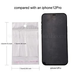 長方形セロファンバッグ  ホワイト  12x7.5cm  一方的な厚さ：0.1mm  インナー対策：7.5x7.5のCM  穴：6mm&nbsp;OPC-F001-03E
