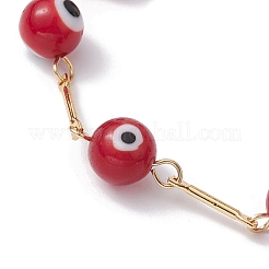 Lampwork Evil Eye Link Chain Bracelets&nbsp;BJEW-JB10045-04