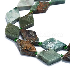 天然ダイオプターゼ ビーズ 連売り  菱形  20~22x12~13x4~5mm  穴：1mm  約19個/連  16.73''（42.5センチメートル）&nbsp;G-K245-E09-02