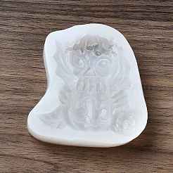 DIY Mini Halloween Skull & Pumpkin Food Grade Silicone Statue Molds&nbsp;LS-DIY-G054-C03