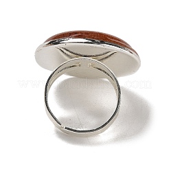 Natural Red Jasper Round Adjustable Rings&nbsp;RJEW-K371-09S-24