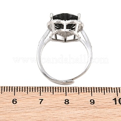 Heart Brass Micro Pave Cubic Zirconia Cuff Open Rings for Women&nbsp;CU-CBA0A21-02P