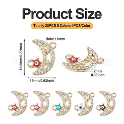 20Pcs 5 Colors Moon Alloy Enamel Connector Charms&nbsp;FIND-TA0002-19